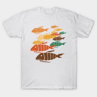 Shoal of fish pattern T-Shirt